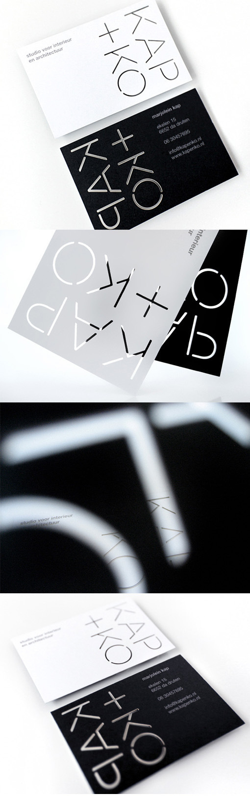 Black And White Laser Cut Business Card Design