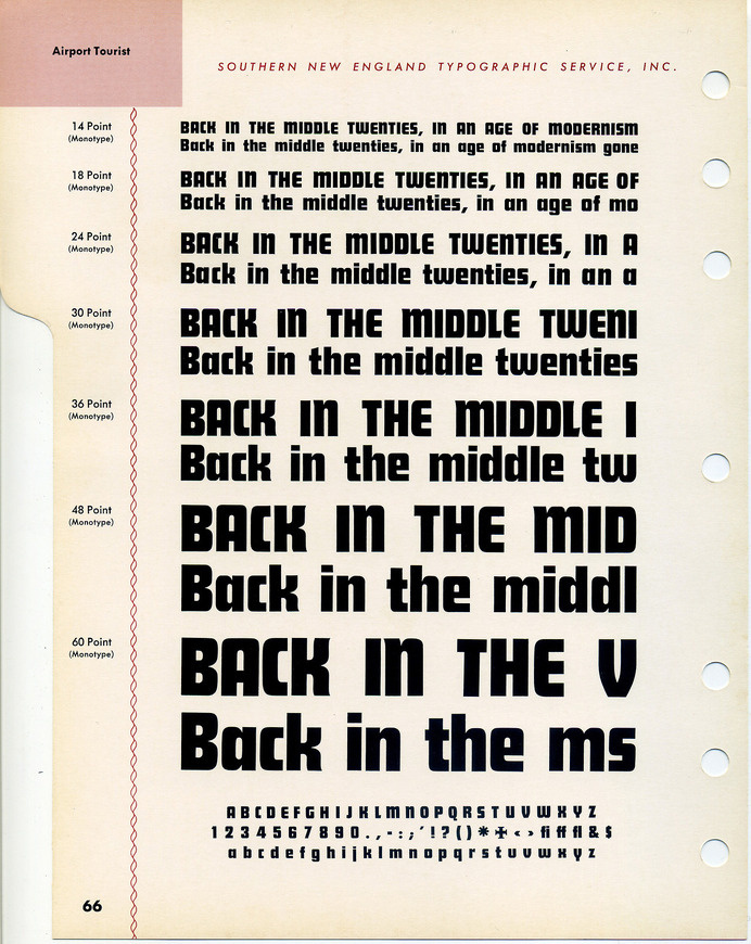 Airport Tourist, aka Steile Futura, type specimen #font #specimen #futura #type #renner #paul