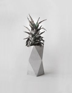 Geometrical Concrete Minimalist Vase by frauklarer