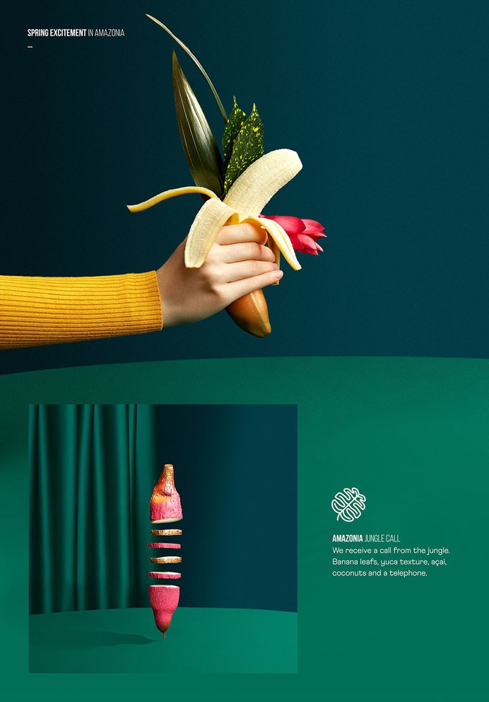 Ovnew Eatsploration - Mindsparkle Mag Tessa Dóniga Johnson directed Ovnew Eatsploration. Through the concept of chromatic eatsploration, this project explores a seven universe series of photography for Ovnew restaurant. #logo #packaging #identity #branding #design #color #photography #graphic #design #gallery #blog #project #mindsparkle #mag #beautiful #portfolio #designer
