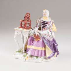 Rare porcelain figure of 'the house of woman with spinning wheel'. Johann Joachim Kaendler #Sets #Teasets #Porcelainsets #Antiqueplates #Plates #Wallplates #Figures #Porcelainfigurines #porcelain