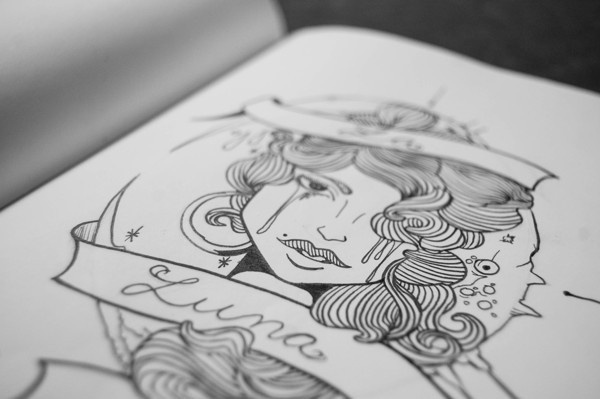 Summer Sketches #white #black #illustration #and #drawing #luna