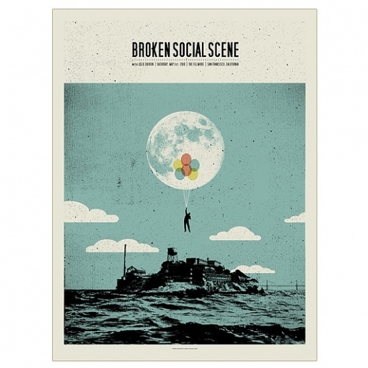 Band Job :: Music Art & Awesome Design :: Broken Social Scene _ The Fillmore San Francisco #brokensocialscene #silkscreen #job #poster #band