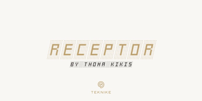 RECEPTOR typeface (font) designed by Thoma Kikis. Teknike.com - #receptor #typeface #font #kikis #thomakikis #synthwave #geometric #squares #lettering #greek #latin #cyrillic #teknike