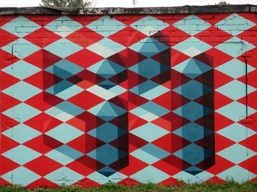 Russia Saint Petersburg Graffiti | The Illusion | Streetfiles.org #polygonal #streetart