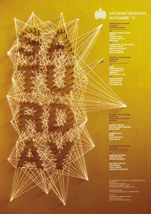 Ministry of sound _D&AD Brief on the Behance Network #string #yellow #photography #handmade #typography