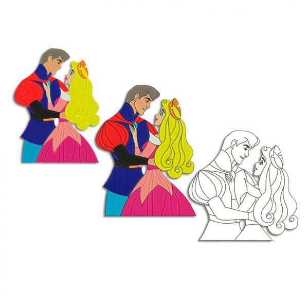 Prince and Princess Aurora Embroidery design