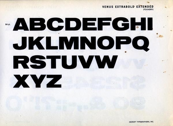 Venus Extrabold Extended type specimen #type #specimen #typography