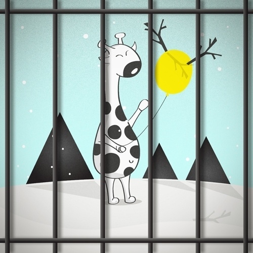 Lonelypeopleart :: Illustration • A day walk in zoo… meet with giraffe. ... #illustration #lonelypeopleart #zoo #animals