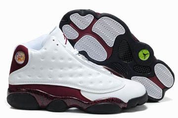 "Chicago Bulls" - Retro Jordan 13 White Print & Red Basketball Sneaker Mens #shoes