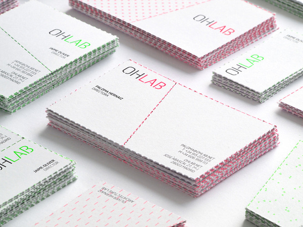 Business card design idea #153: OHLAB business cards #perforated #cards #business