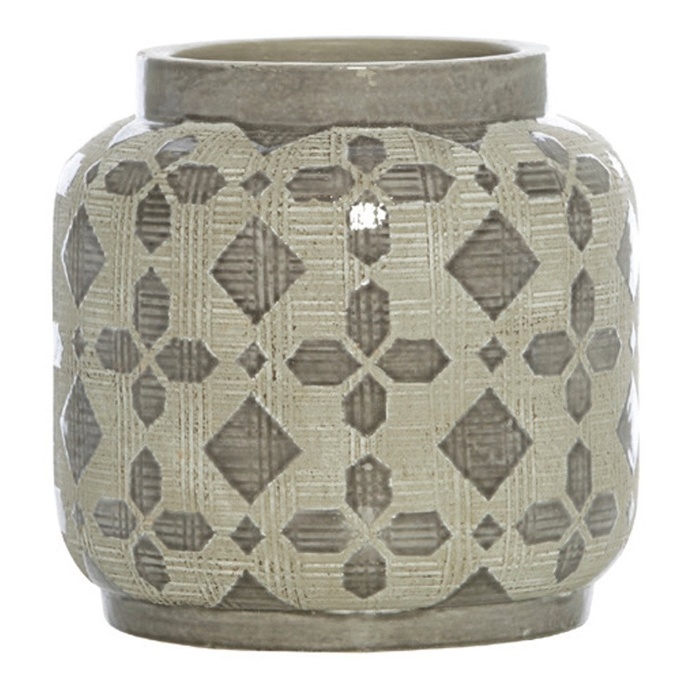 Scanlon Terracotta Grey Urn Vase, 20 cm