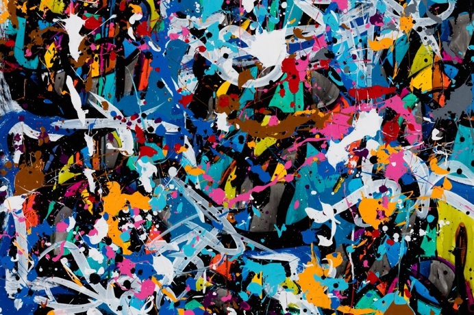 JonOne "Predictably irrational" Exhibition @ Wunderkammern Milan A reflection on the conflict between chaos and control.