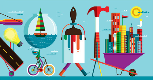 Keys to the City #paint #boat #bike #hammer #invisible #creature