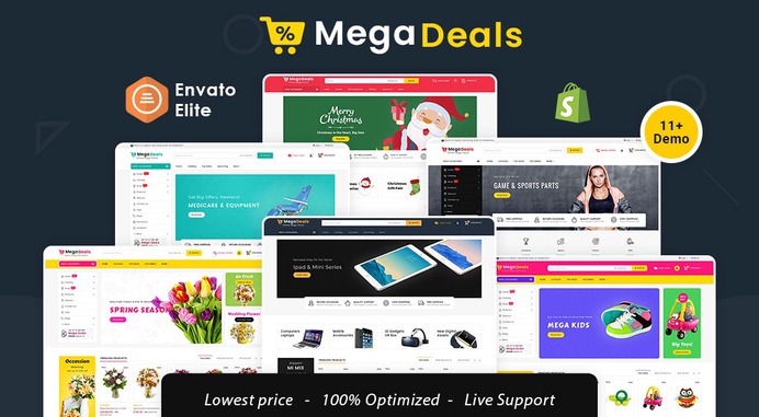 #Mega #Deals - #Shopify Multi-Purpose Responsive #Theme | #TemplateTrip #eCommerce #Website #Design