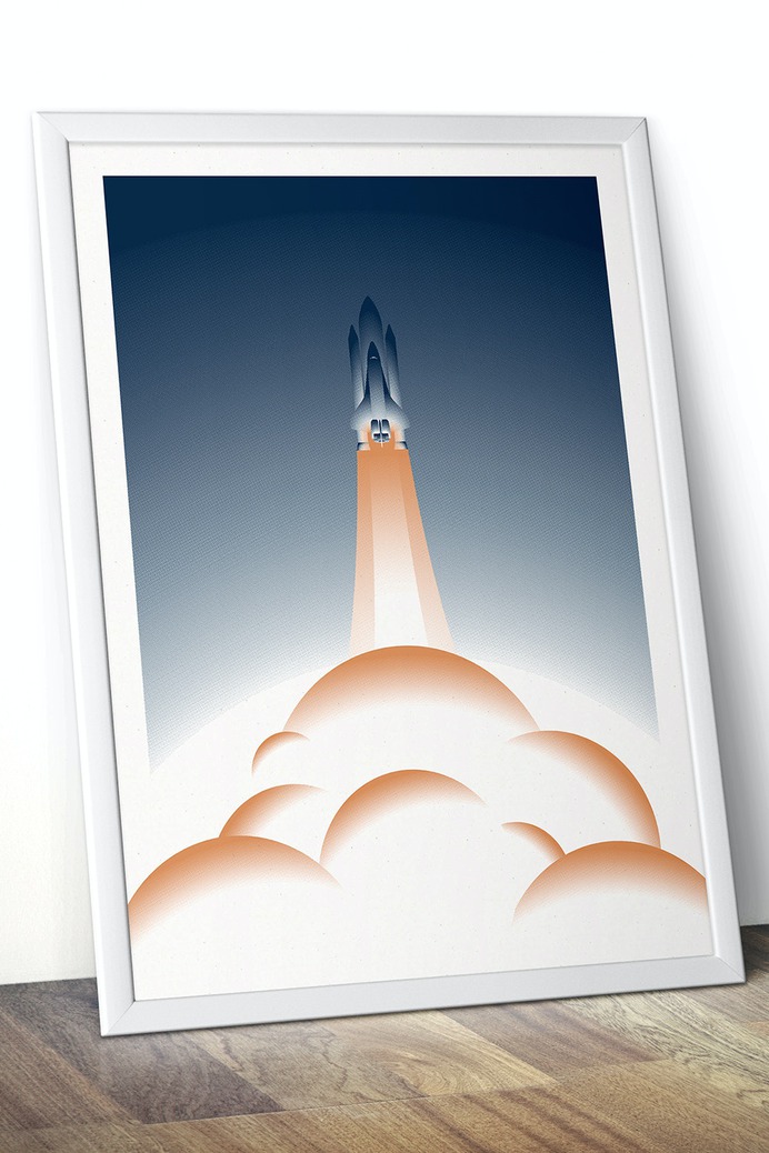 Screen print poster of Space Shuttle #Wallart #illustration #poster #spaceshuttle #space #shuttle https://www.kickstarter.com/projects/thecoopers/space-inspired-screen-printed-posters