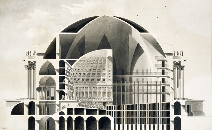 Étienne-Louis Boullée The Temple of Death — DOP #drafting #architecture #fantasy #drawing