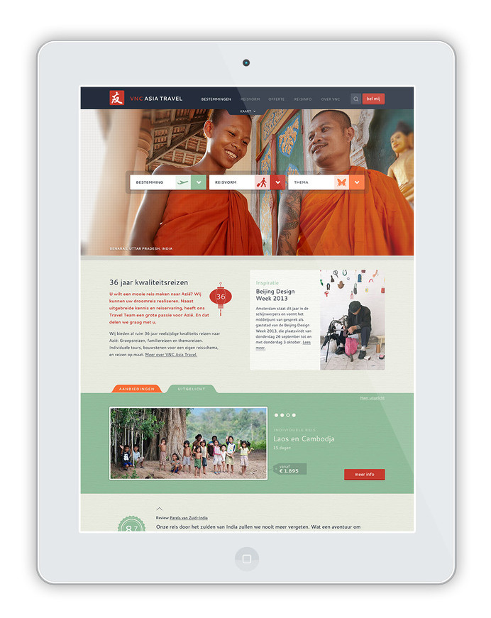 Website VNC Asia Travel | design by The Ad Agency, www.theadagency.nl | #theadagency #design #travel #website #vnc #webdesign #grahic