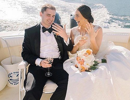 eloping boat married couple