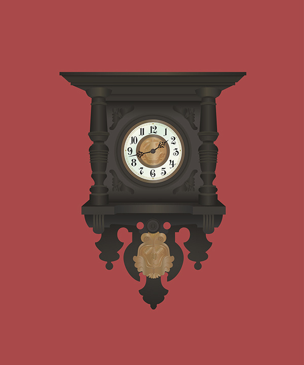 Grandmother's clock illustration. jacquelombardo.com #design #graphic #digital #illustration #vintage #art #clock