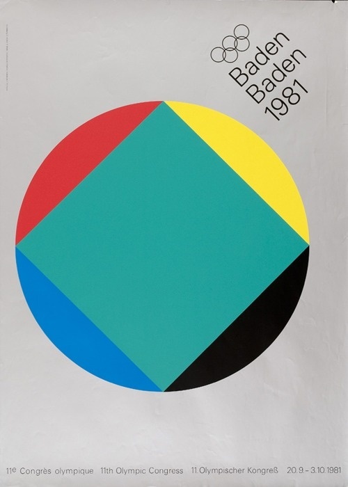 Anton Stankowski — 11th Olympic Congress (1981) #grid #1980s #poster #olympics #grey