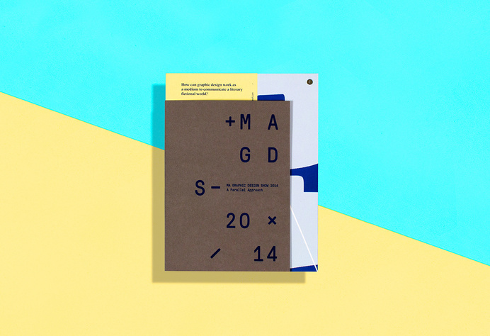 MAGD Show 2014 by Dario Gracceva & Sarah Krebietke Drawing on experience and insight, a designer or writer decides on the content and the or #cardboard #yellow #design #graphic #blue #typography