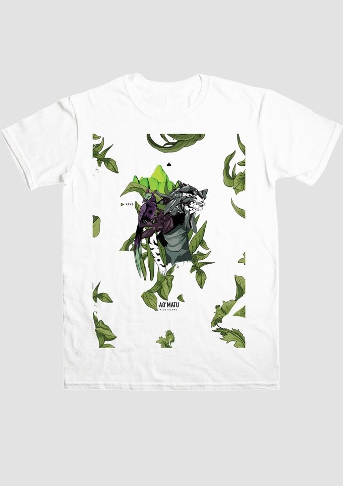 T-shirt Tiger. KFKS #tshirt #green #design #illustration #plants #tropical #wear #white #girl