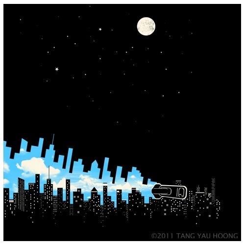 Skyline #negative #illustration #tangyauhoong #space