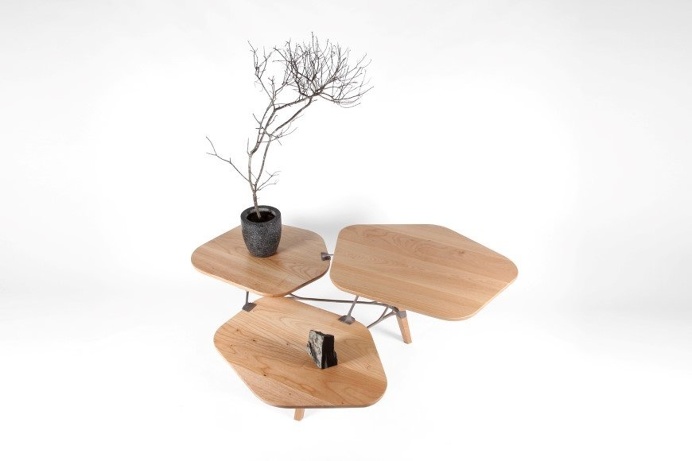 Lounge table made from 3D printed titanium and hand crafted wood #design #3D #furniture