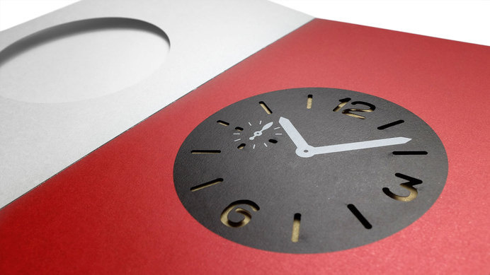 Fedrigoni Swatches #emboss #embossing #silver #print #design #graphic #book #black #paper #printing #gold #watch #clock #coggs #foil #cog
