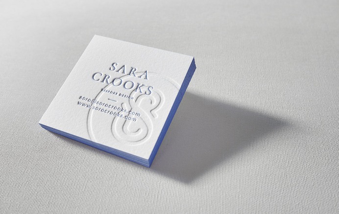 Square Letterpress Business Card