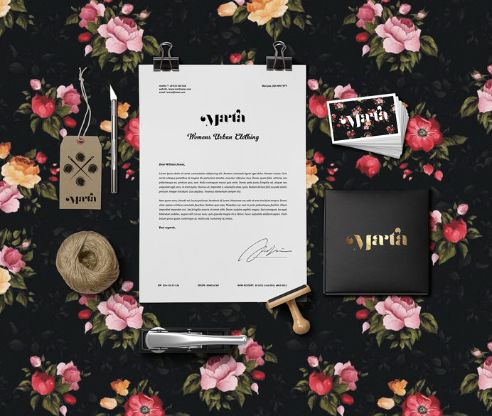 marta branding brand identity flowers beautiful dawid cmok poland mindsparkle mag logo logotype flower stationery cd fashion style business