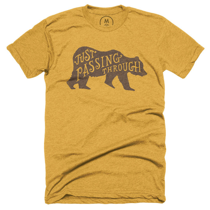 Just Passing Through #bear #tshirt #gold