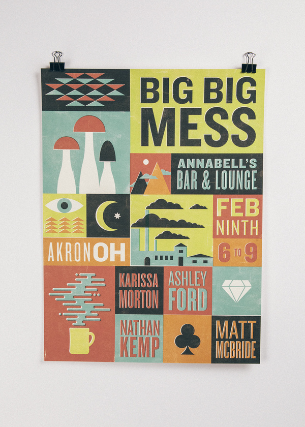 Big Big Mess Poster #print #illustration #poster #type #typography