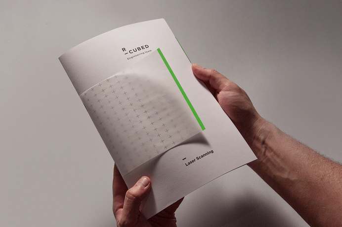 Laser scanning brochure design, for R-Cubed Engineering Team in Athens, Greece #brochure #design #minimal #laser #scanning #typography #layo