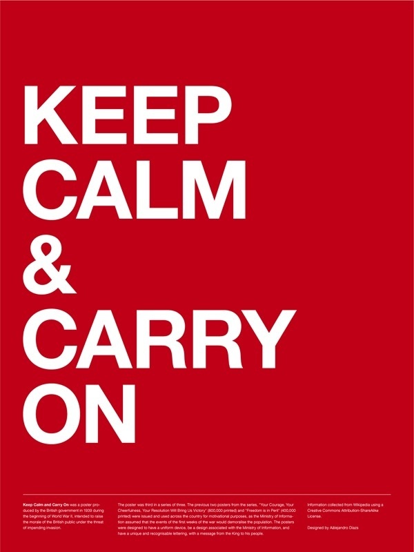 Keep Calm & Carry On Poster (Red) #inspiration #creative #british #carry #design #graphic #calm #grid #system #on #poster #keep #typography