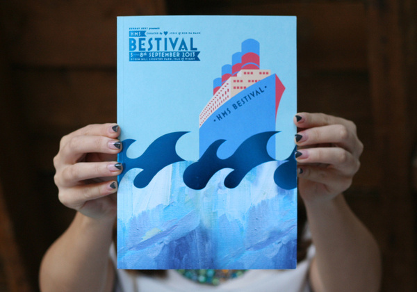 Bestival programme 2013 #them #book #blue #layout #editorial #foil