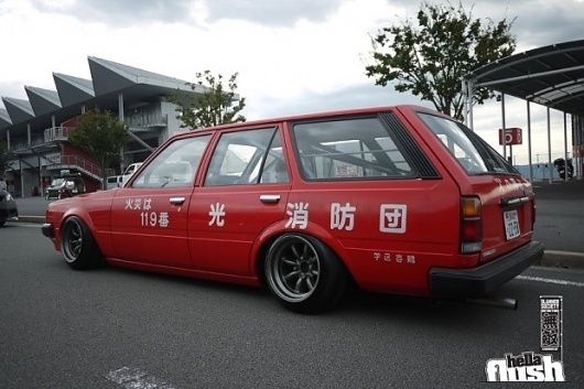Fire Truck.. Save me. | Fatlace™ Since 1999 #toyota #wagon #red #hellaflush