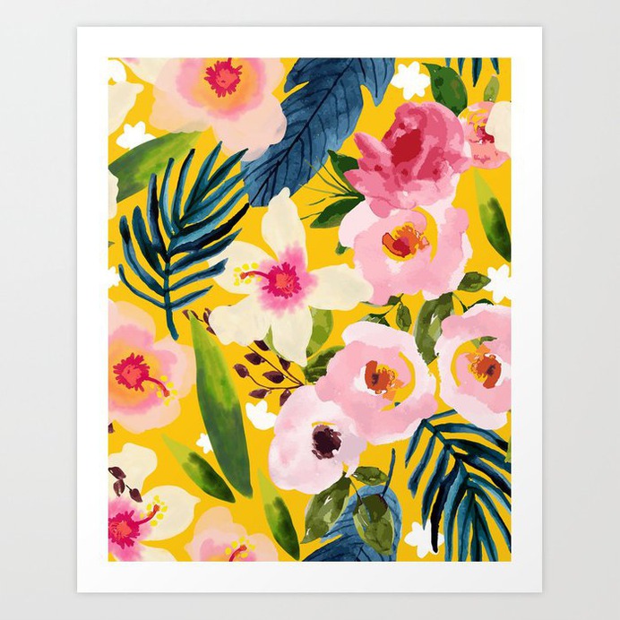 No Winter Lasts Forever; No Spring Skips It's Turn #painting #botanical Art Print