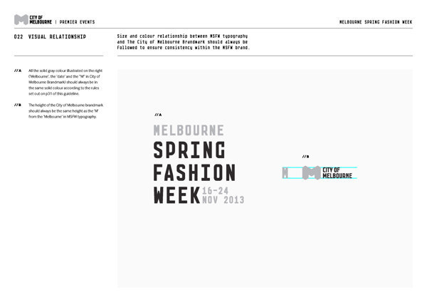 Melbourne Spring Fashion Week Concept & Guidelines on Behance #creative #spring #white #sarita #week #city #design #of #black #melbourne #saritawalsh #identity #and #fashion #logo #communication #3d #walsh
