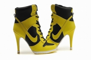 Nike Dunk SB High Heels Black/Yellow #shoes