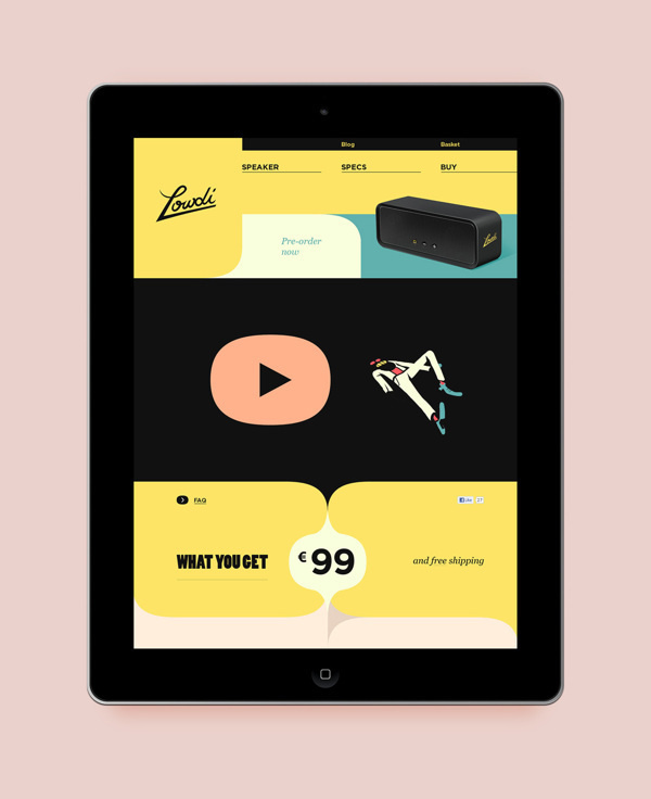 A box called Lowdi on the Behance Network #ipad #web #webdeisgn