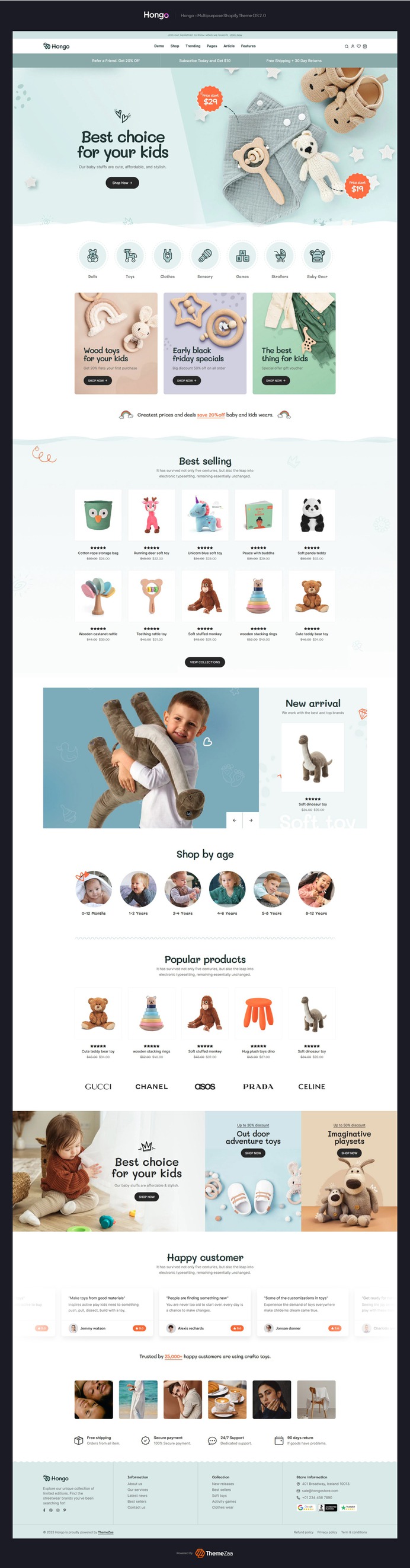 Prepare for a toy store transformation with the #Hongo #Kids #Toys #Store #theme. This isn't just a theme; it's a portal to a world of excitement. Crafted with boundless love for children's happiness, it seamlessly merges style and substance. Experience a digital toy wonderland where imagination knows no limits. The Hongo Kids Toy Store theme is where giggles turn into sales, and every click sparks a smile. It's time to create a shopping experience that children and parents will treasure. Unveil the magic with the Hongo Kids Toy Store #theme.