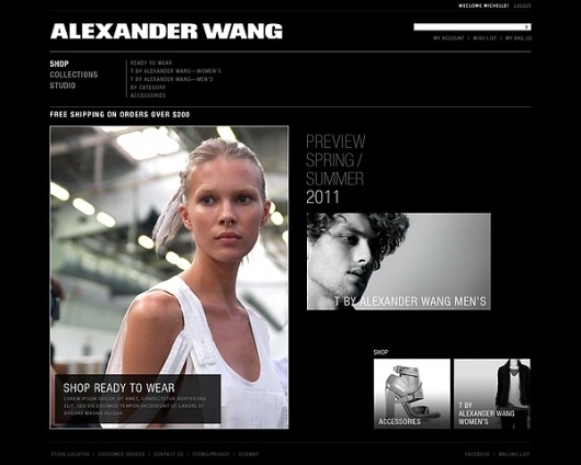 Alexander Wang on Web Design Served #xwcwxc