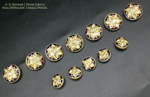 Sherwani Buttons - gold diamond polki kundan meena jadau jewellery