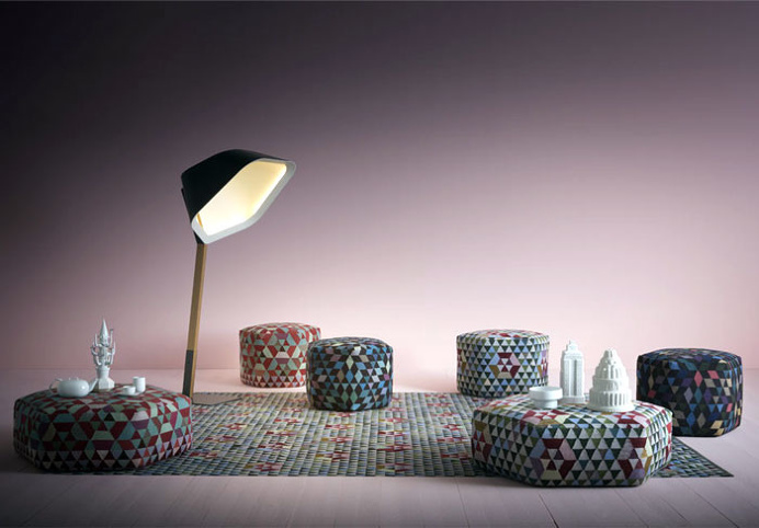 Geometric Pattern Rugs and Poufs by Golran - #textile, #design, #fabrics, #patterns