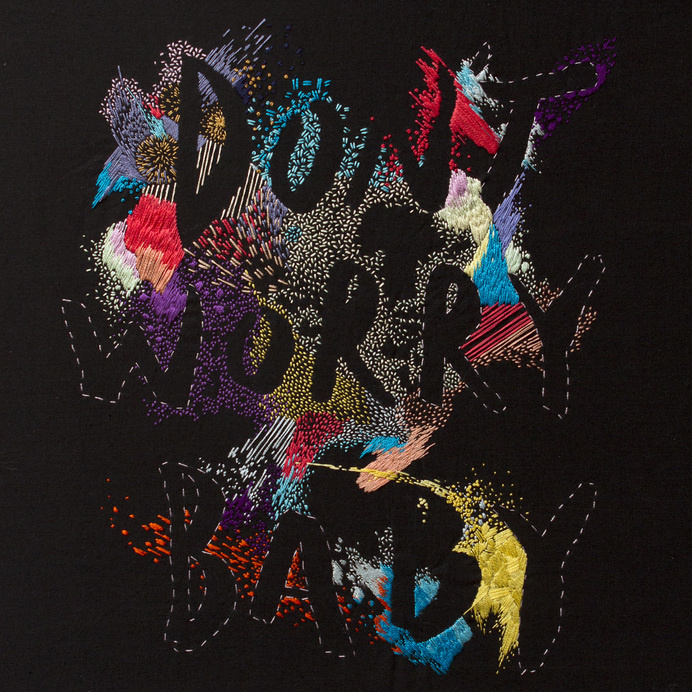 This Ain't Your Grandma's Embroidery: Twin Designers Maricor/Maricar "Paint with Thread" | AIGA Eye on Design #lettering #negative #space #embroidery #contrast
