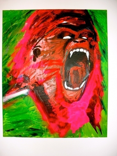 tumblr_m3ggwbwUpg1r67bzeo1_1280.jpg 1.280×1.707 píxeles #acrylic #tumblr #red #ape #crollan #illustration #gorilla #com #green