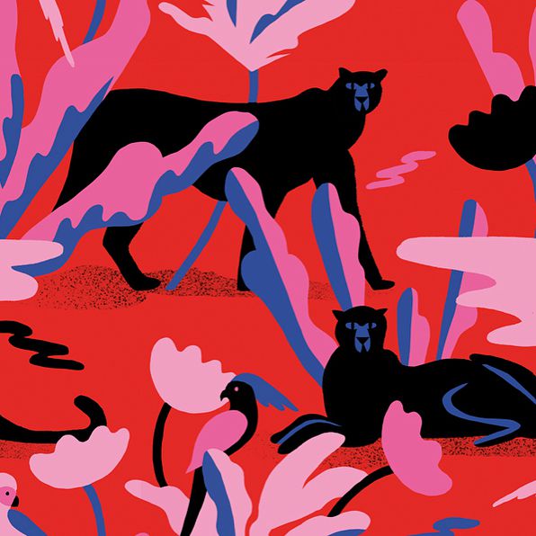 Is it a puma or a panther? Anyway it is a pattern! . . . . #patterndesign #pattern #puma #panthers #illustration #pop #wallpaper #wallpapers #carolinloebbert