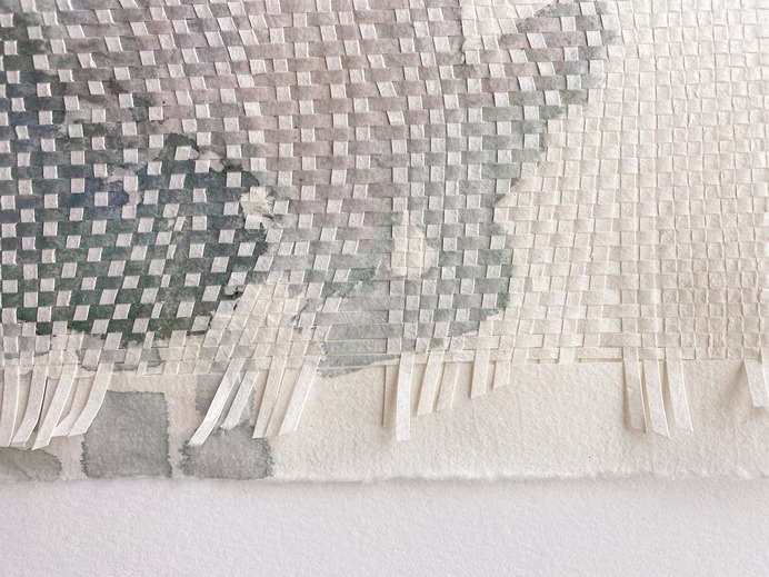 Watercolor, paper weaving, paper art